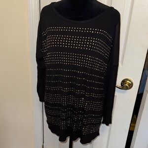 i jeans by Buffalo Black and Gold Studded Blouse